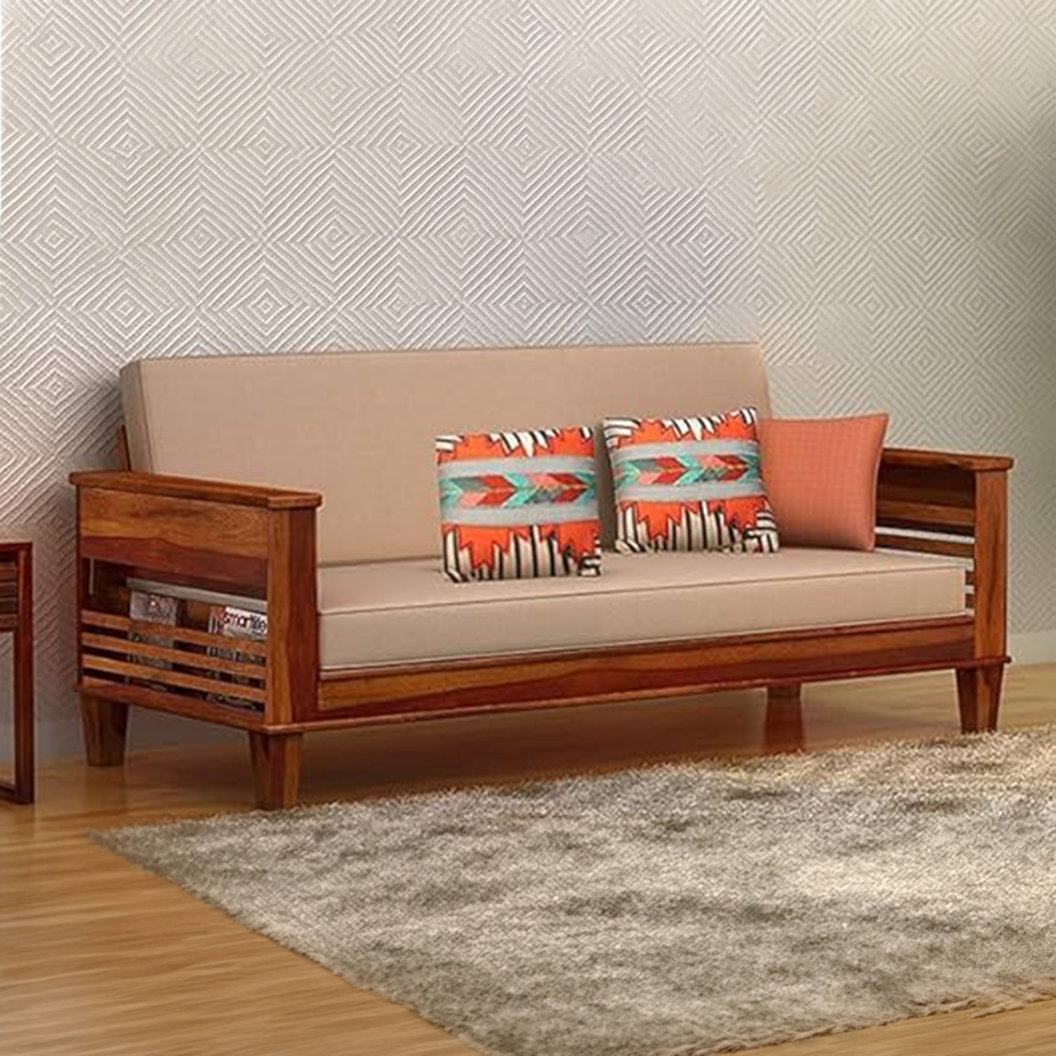 WoodenKart 'Built to Last' Solid Wood Sofa