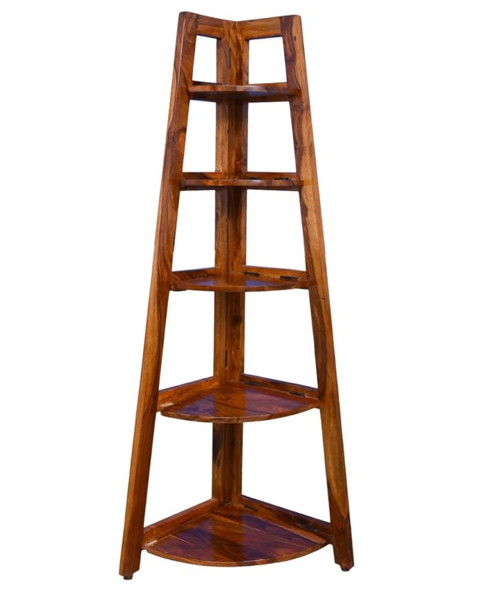 WoodenKart 5-Tier Wooden Corner Bookshelf