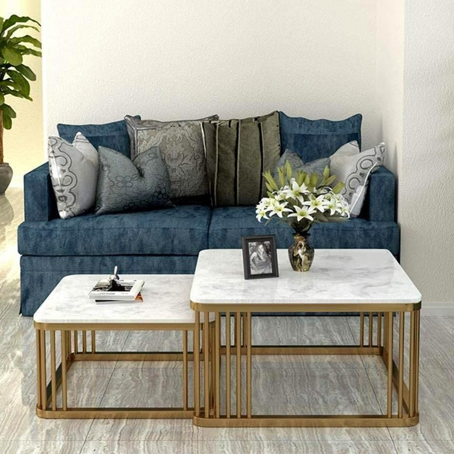 Woodenkart Square Coffee Table, Modern Nesting's Table Set of 2