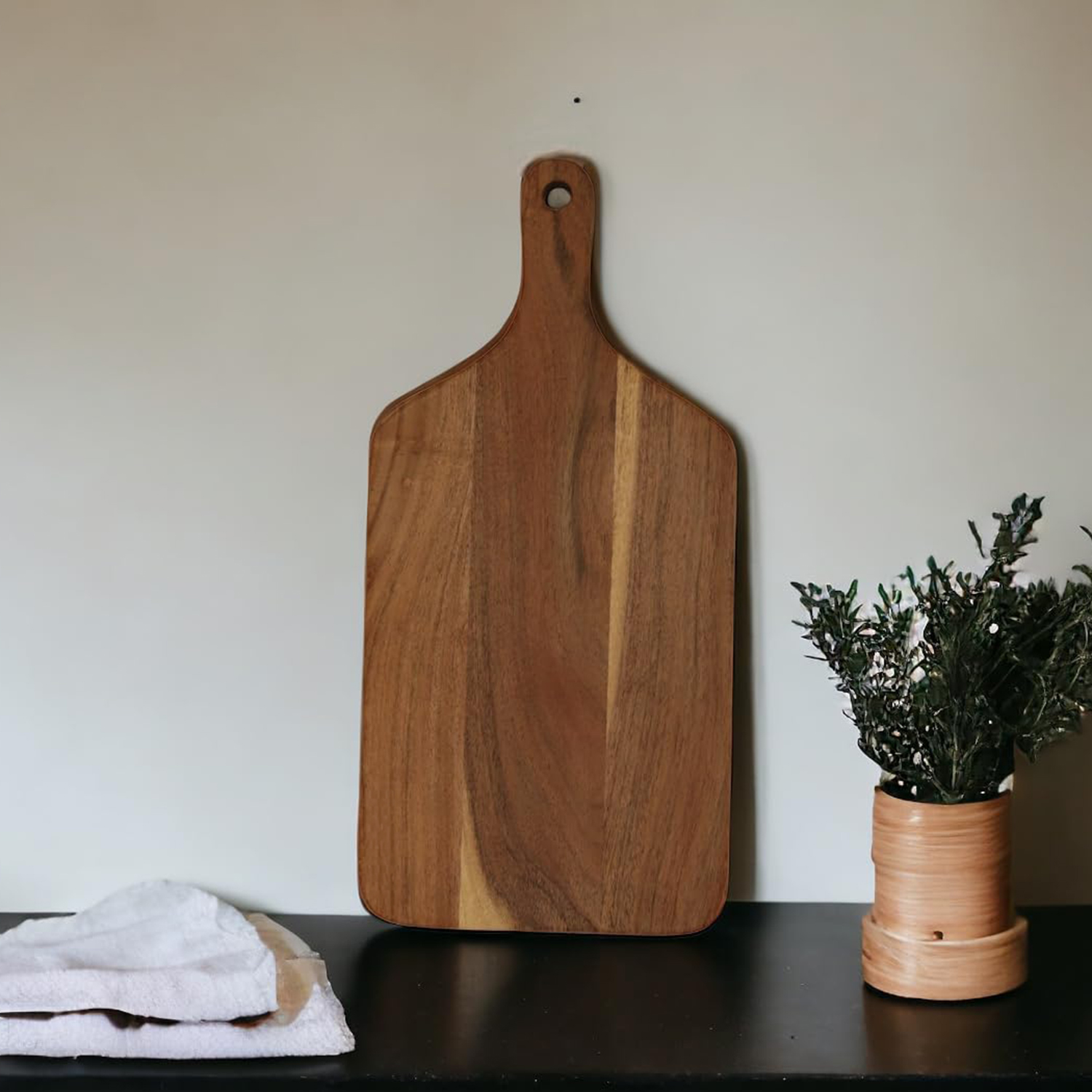 WoodenKart Premium Acacia Wooden Chopping Board | Heavy Duty Cutting Board with Handle | Kitchen Vegetable & Meat Board