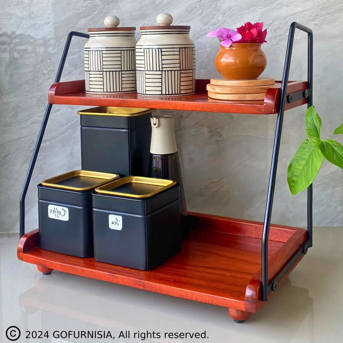 WoodenKart 'Smart Space' 2-Tier Utility Cart